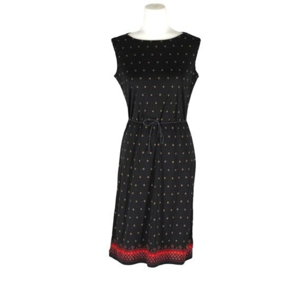 Sleeveless Adorable Black and Red Polka Dot Dress
